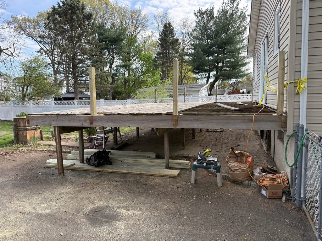Deck in Bloomfield under construction